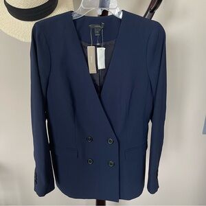 J. Crew Navy Double-Breasted Blazer Sz 6 NWT